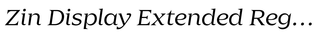 Zin Display Extended Regular Italic